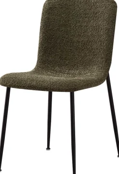 Grüner Bouclé-Stuhl Alice | Metallbeine | H81.5xB42xT57cm