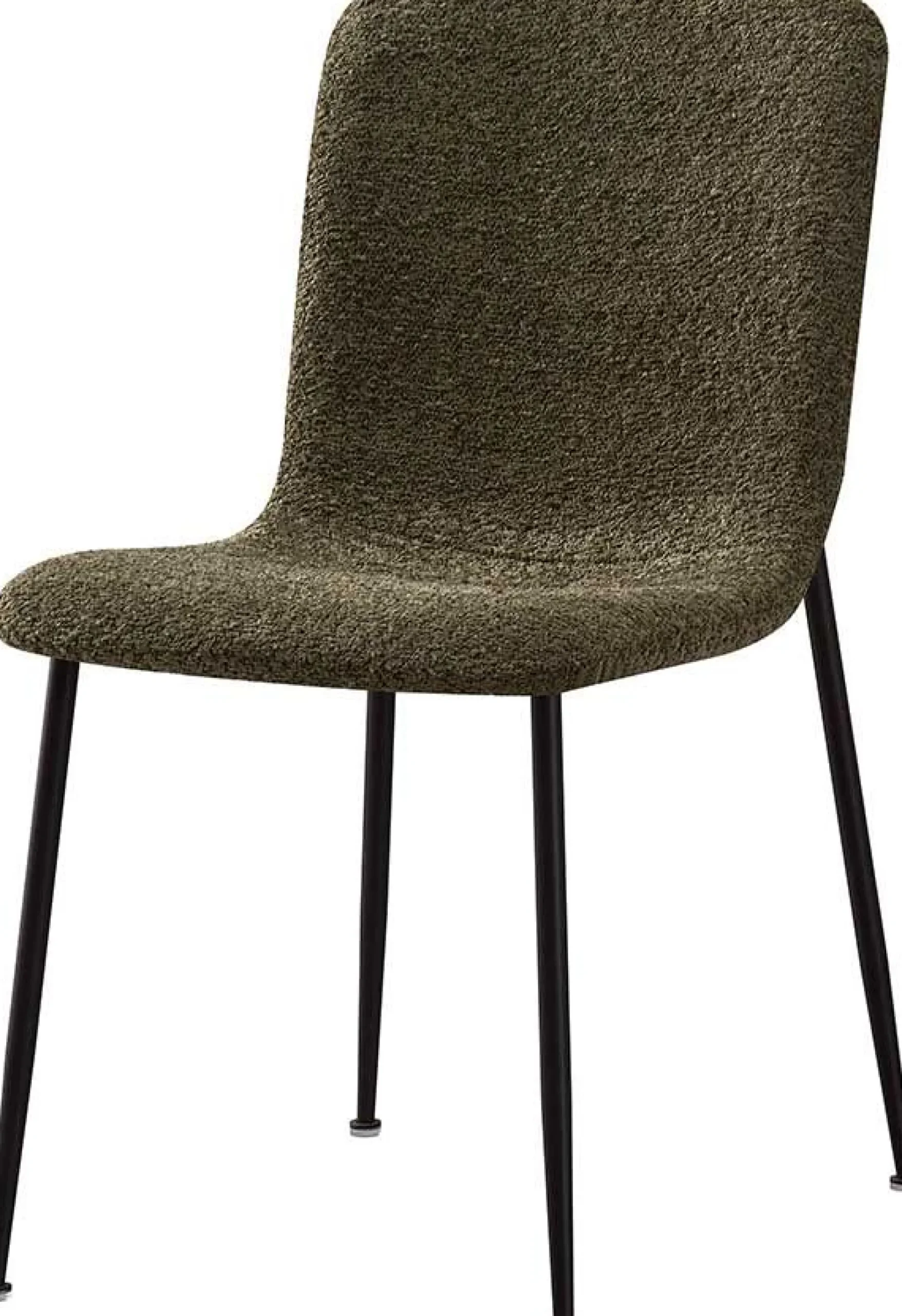 Grüner Bouclé-Stuhl Alice | Metallbeine | H81.5xB42xT57cm