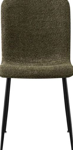 Grüner Bouclé-Stuhl Alice | Metallbeine | H81.5xB42xT57cm