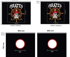 Halbhochbett Astrid weiß mit Rutsche - Zelt Pirates