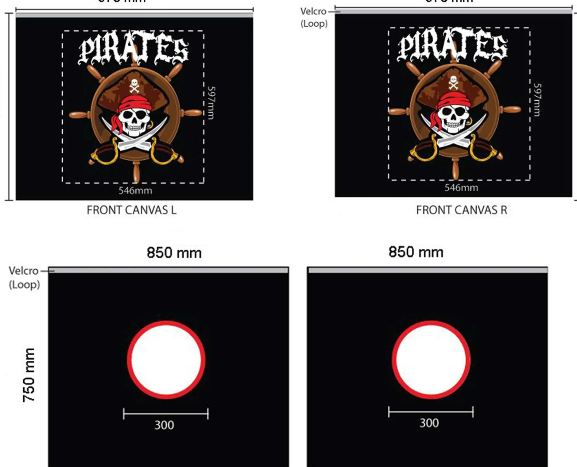 Halbhochbett Astrid weiß mit Rutsche - Zelt Pirates