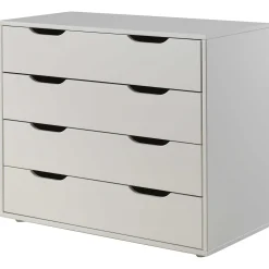 Halbhochbett Charlotte mit Regal, Schreibtisch, Bibliothek und Kommode - weiß