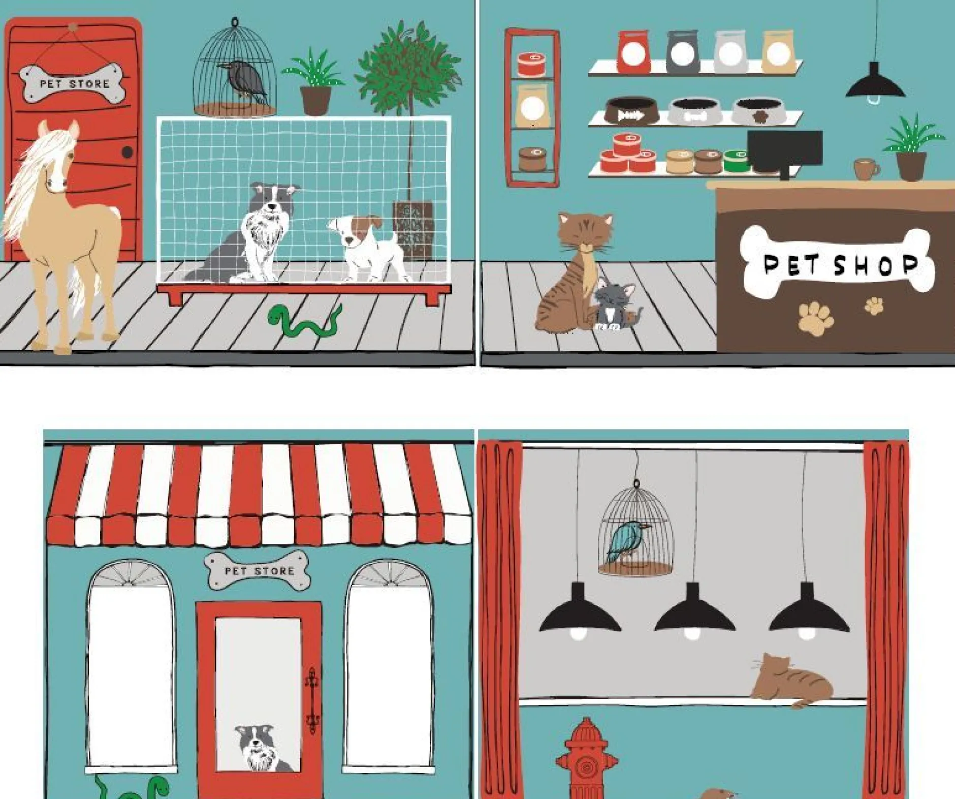 Halbhochbett Charlotte mit Schlafzelt Pet Shop - weiß
