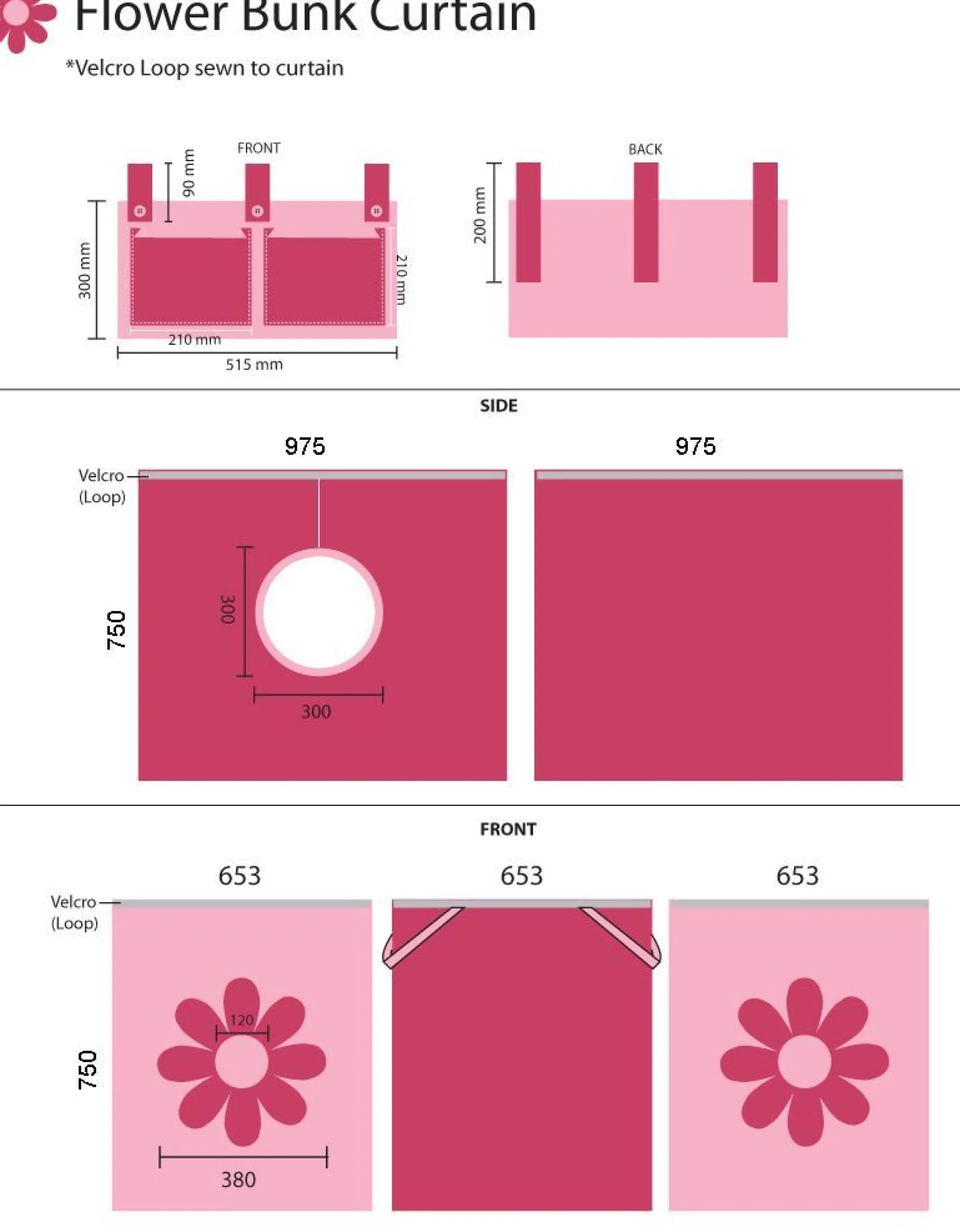 Halbhochbett Charlotte weiß mit Spielzelt Blume