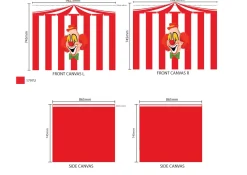 Halbhochbett Charlotte weiß mit Spielzelt Zirkus
