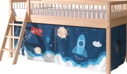 Halbhochbett Forrest mit Bettzelt Space Shuttle - Buchenholz