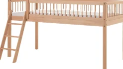 Halbhochbett Forrest 90x200cm mit Schlafzelt - Massivholz Buche