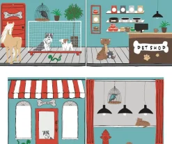 Halbhochbett mit Rutsche Astrid mit Schlafzelt Pet Shop - grau