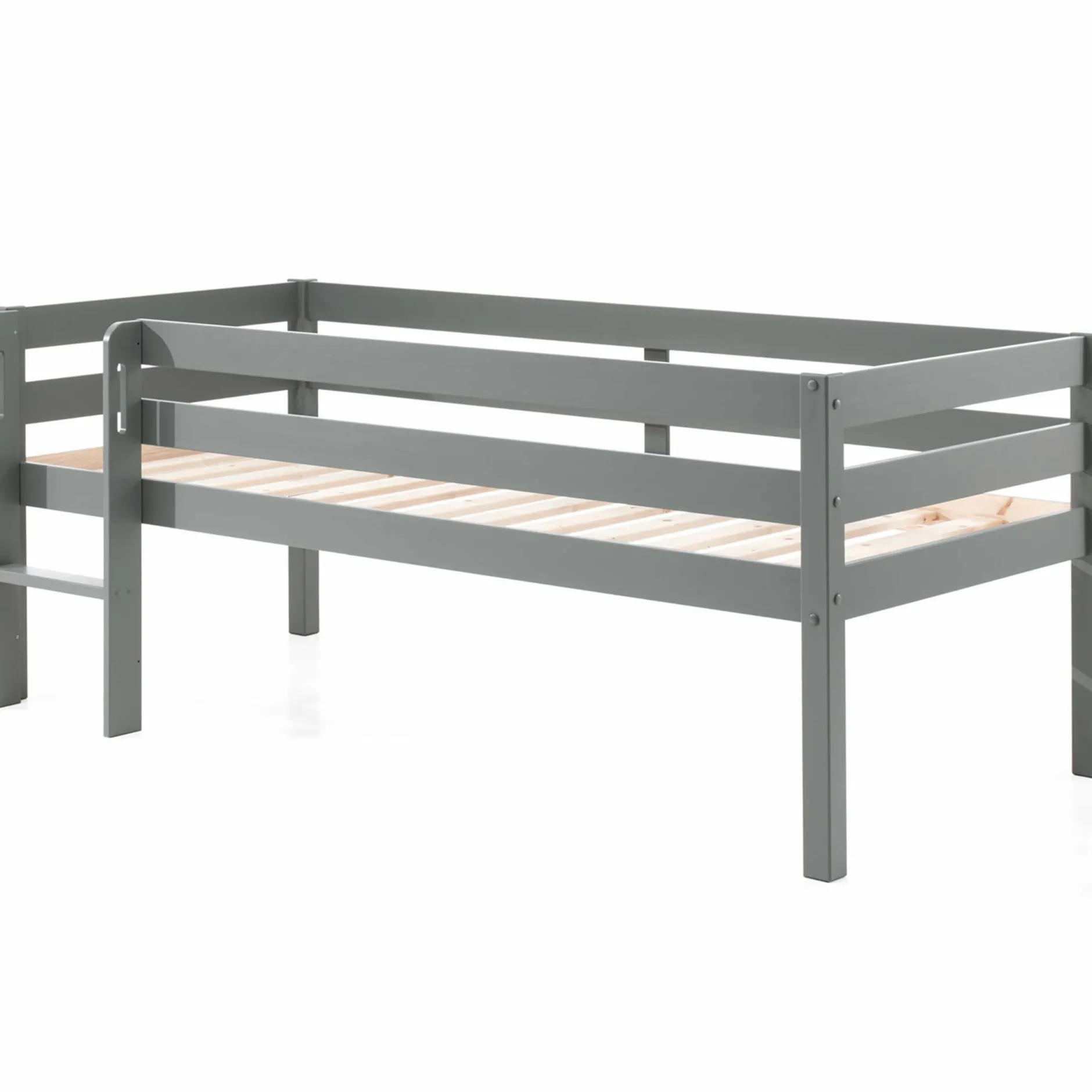 Halbhochbett Pip 90 x 200 Kiefer - grau