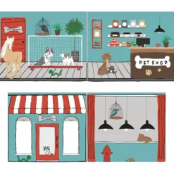 Halbhochbett Scottie 90x200 cm mit Pet Shop Spielvorhang-weiß