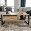 Haldizen Couchtisch | 100 % MELAMIN | Atlantische Kiefer, Schwarz