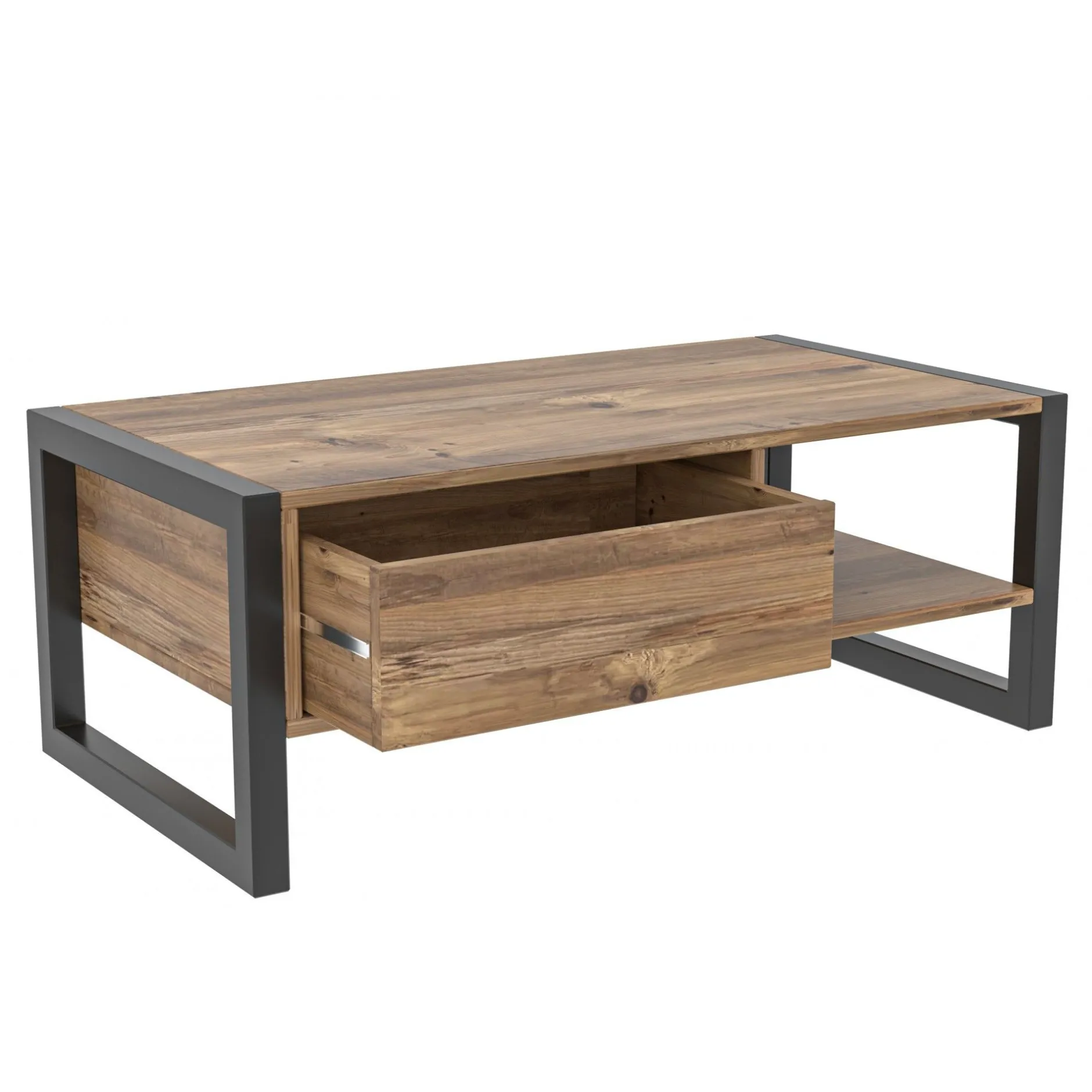 Haldizen Couchtisch | 100 % MELAMIN | Atlantische Kiefer, Schwarz