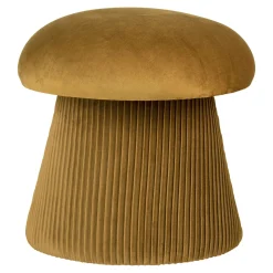 Hampton Pouf aus ockerfarbenem Samt - stilvolle Ergänzung für das Wohnzimmer