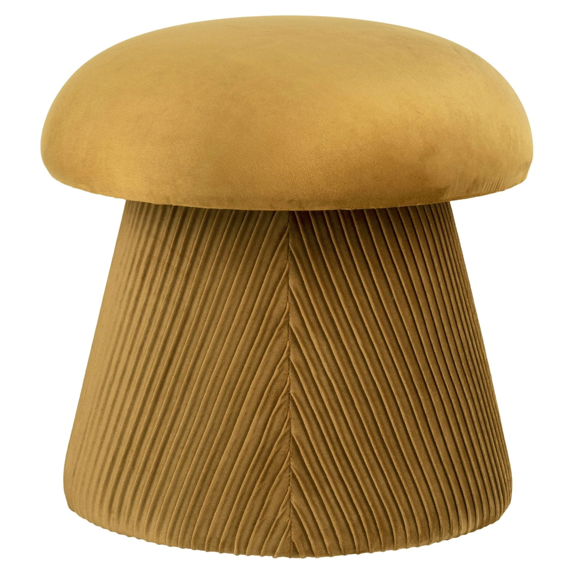 Hampton Pouf aus ockerfarbenem Samt - stilvolle Ergänzung für das Wohnzimmer