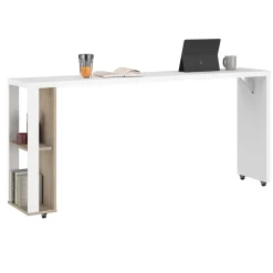 Hardy Konsolentisch für Bett - 167x31x75cm - weiß/Eiche Dekor
