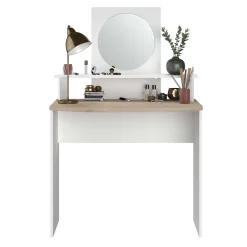 Hardy Schminktisch-136cm-mit Spiegel-weiß/Eiche