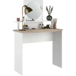 Hardy Schminktisch-136cm-mit Spiegel-weiß/Eiche