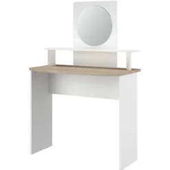 Hardy Schminktisch-136cm-mit Spiegel-weiß/Eiche