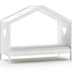 Hausbett Amori mit Bettschublade und Rausfallschutz - weiß