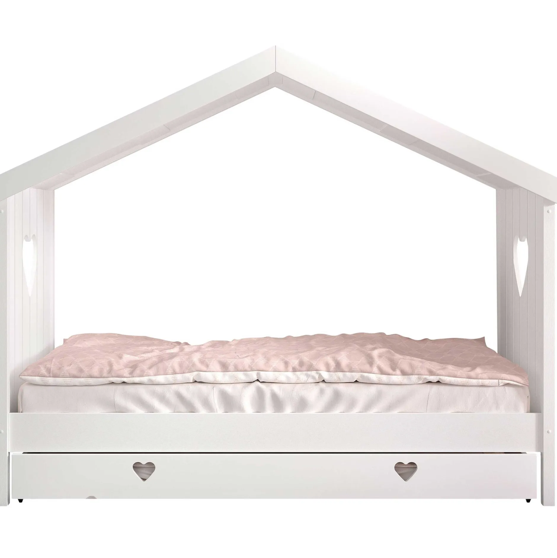 Hausbett Amori mit Bettschublade - weiß