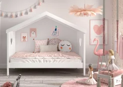 Hausbett Amori 90x200 cm mit Rausfallschutz - weiß