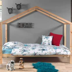 Haus Bett Dallas 3 90x200 - Kieferholz