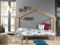 Haus Bett Dallas 3 90x200 - Kieferholz
