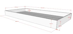 Hausbett Forrest 90x200cm mit Bettgitter und Bettkasten - Buche