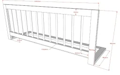 Hausbett Forrest 90x200cm mit Bettgitter und Bettkasten - Buche