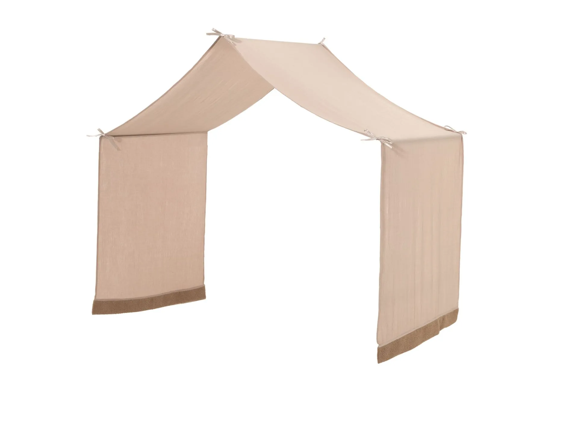 Hausbett Forrest 90x200 mit Bettzelt - Buche massiv/rosa