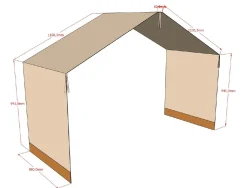Hausbett Forrest 90x200 mit Bettzelt - Buche massiv/rosa