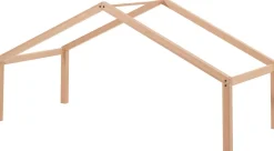 Hausbett Forrest 90x200 mit Bettzelt - Buche massiv/rosa