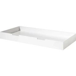 Hausbett Lio 90x200 mit Bettkasten und Vorhängen - weiß