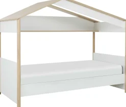 Hausbett Matis - 90x200cm - weiß/kastanien Dekor