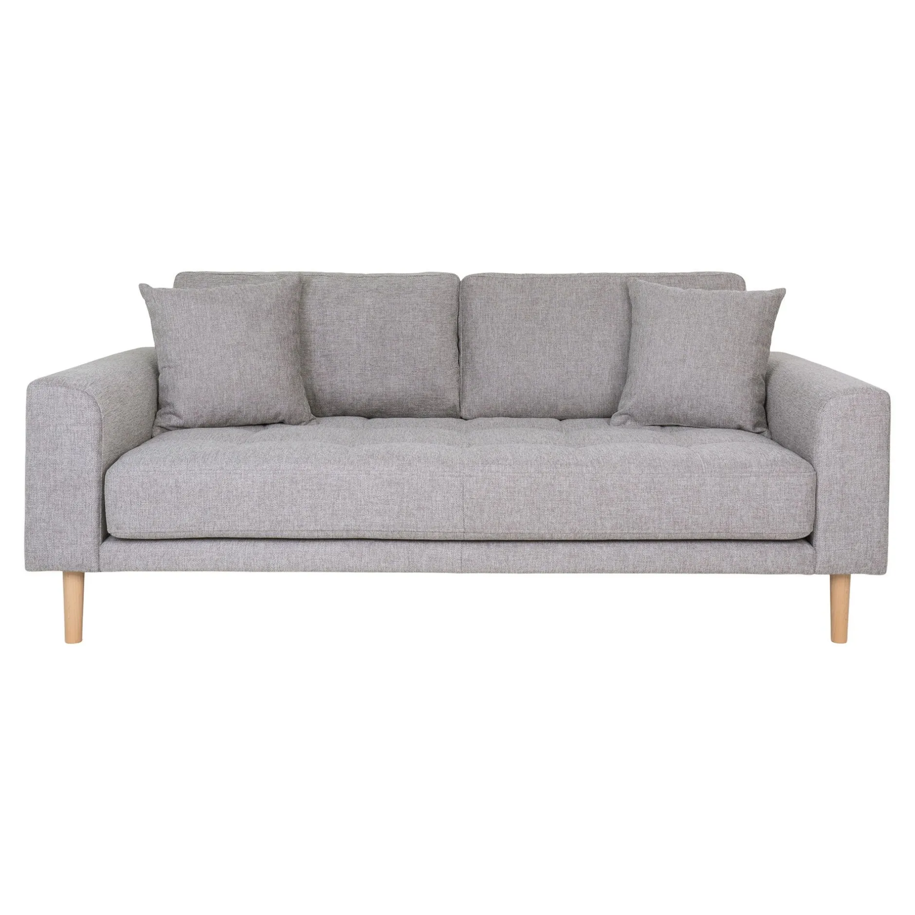 Hellgraues Lido 2,5-Sitzer-Sofa - Naturholzbeine