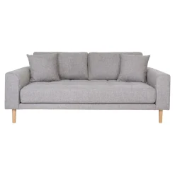 Hellgraues Lido 2,5-Sitzer-Sofa - Naturholzbeine