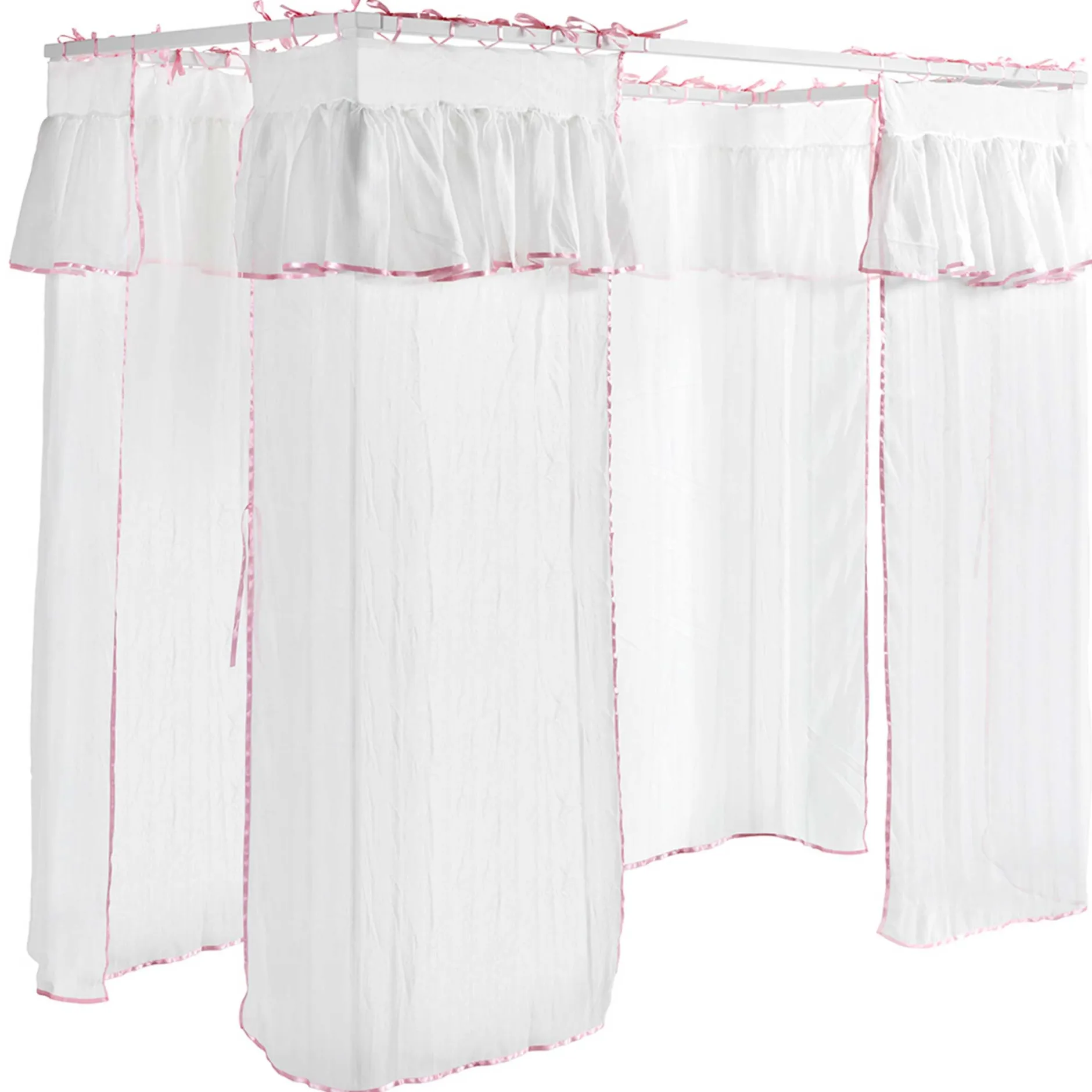 Himmelbett Amori 90x200cm mit Bettkasten und Voile - weiß