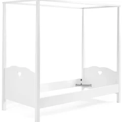 Himmelbett Amori 90x200cm mit Bettkasten und Voile - weiß