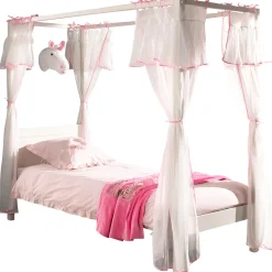 Himmelbett Charlotte 90x200 mit Voile Amori - weiß