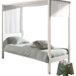 Himmelbett Charlotte 90x200 mit Voile - weiß
