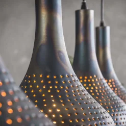 Hängeleuchte Cone 4 Lampenschirme - schwarz/braun