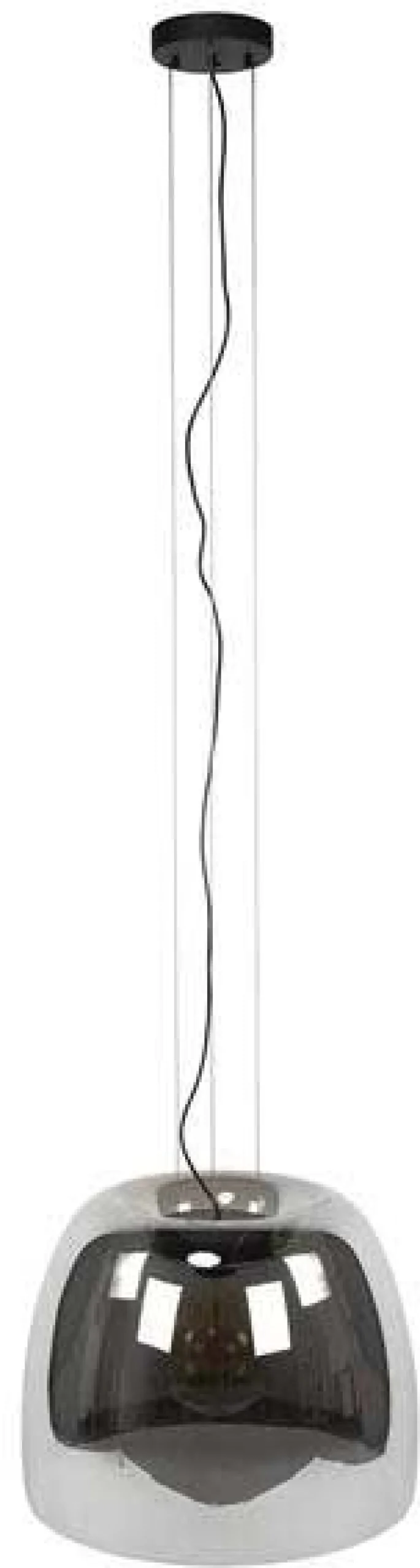 Hängeleuchte Drift - Ø48x150cm - graues Rauchglas