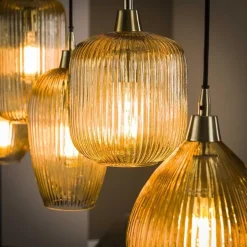 Hängeleuchte Jacala 5 Lichtquellen - bernsteinfarben