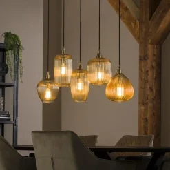 Hängeleuchte Jacala 5 Lichtquellen - bernsteinfarben