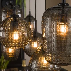 Hängeleuchte Jairo 7 Lichtquellen - Rauchglas