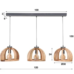 Hängeleuchte Lenno 3x Ø30 - Mango
