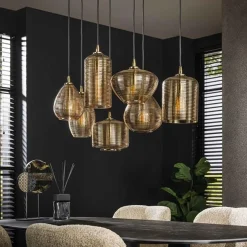 Hängeleuchten-Set Denz | 40 x 93 x 150 cm | Farbe Bernstein