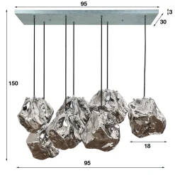 Hängeleuchte Tanner 7 Lichtquellen - grau