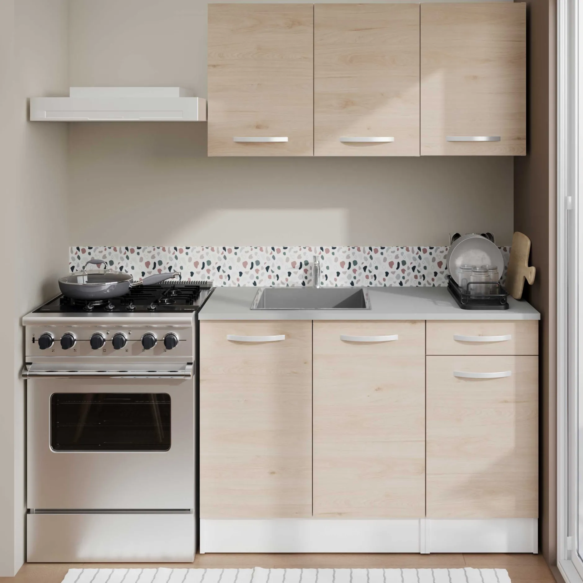 Hängeschrank Eko 80cm mit 2 Türen - Eiche