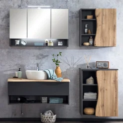 Hängeschrank Karan 60cm 1 Tür - Eiche/anthrazit